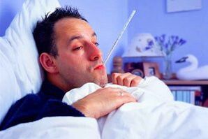 The acute stage of prostatitis is manifested by high body temperature